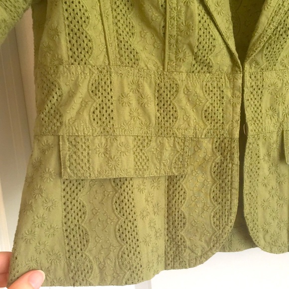 Coldwater Creek Green Cutout Short Sleeve Jacket - Picture 6 of 12